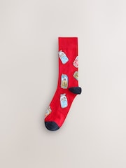 Red/Black Christmas Pattern Socks 2 Pack - Image 3 of 5