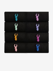 Black 8 Pack Multi Stag Lasting Fresh Embroidered Socks - Image 1 of 10
