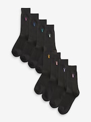 Black 8 Pack Multi Stag Lasting Fresh Embroidered Socks - Image 2 of 10