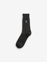 Black 8 Pack Multi Stag Lasting Fresh Embroidered Socks - Image 3 of 10