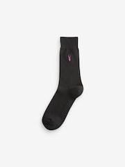 Black 8 Pack Multi Stag Lasting Fresh Embroidered Socks - Image 6 of 10