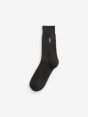 Black 8 Pack Multi Stag Lasting Fresh Embroidered Socks - Image 8 of 10