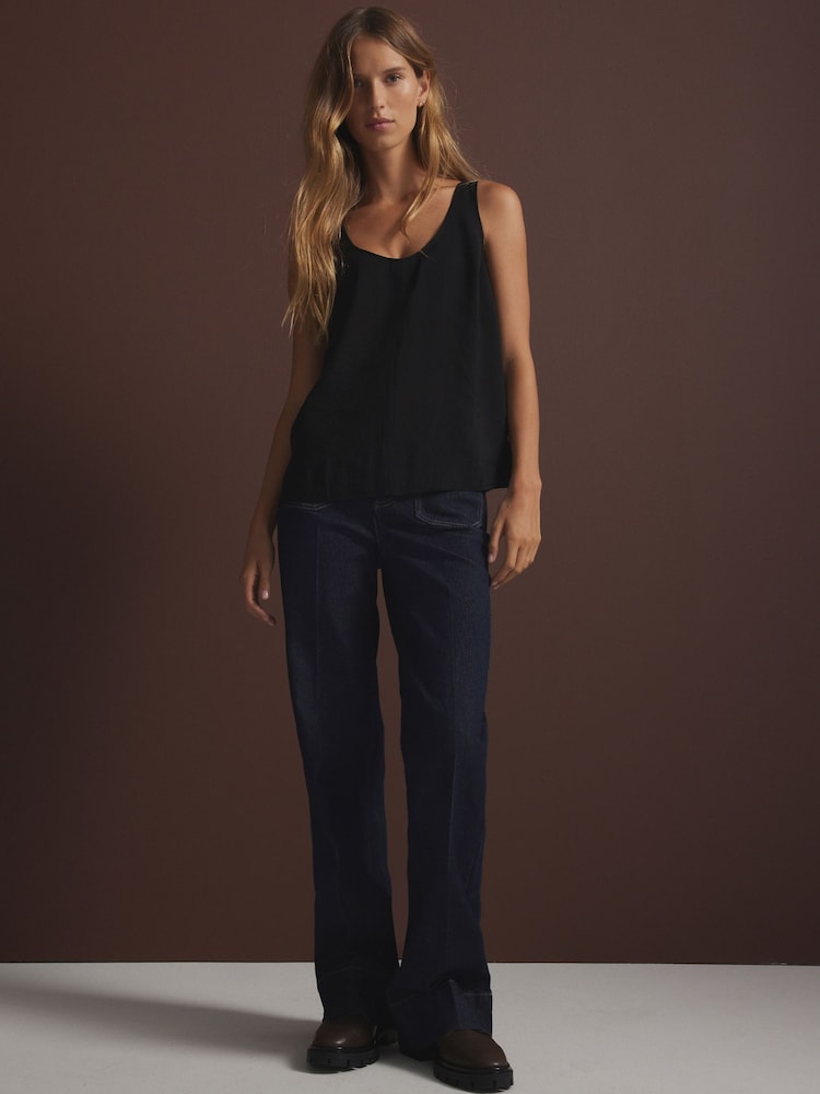 Black Sleeveless Scoop Cami Top - Image 2 of 8