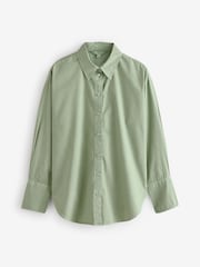 Sage Green Washed Oversized Shirt - Image 5 of 7