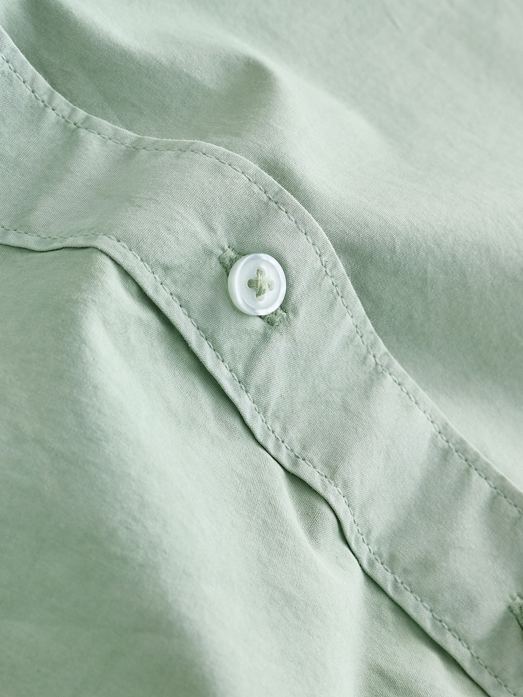 Sage Green Washed Oversized Shirt - Image 6 of 7
