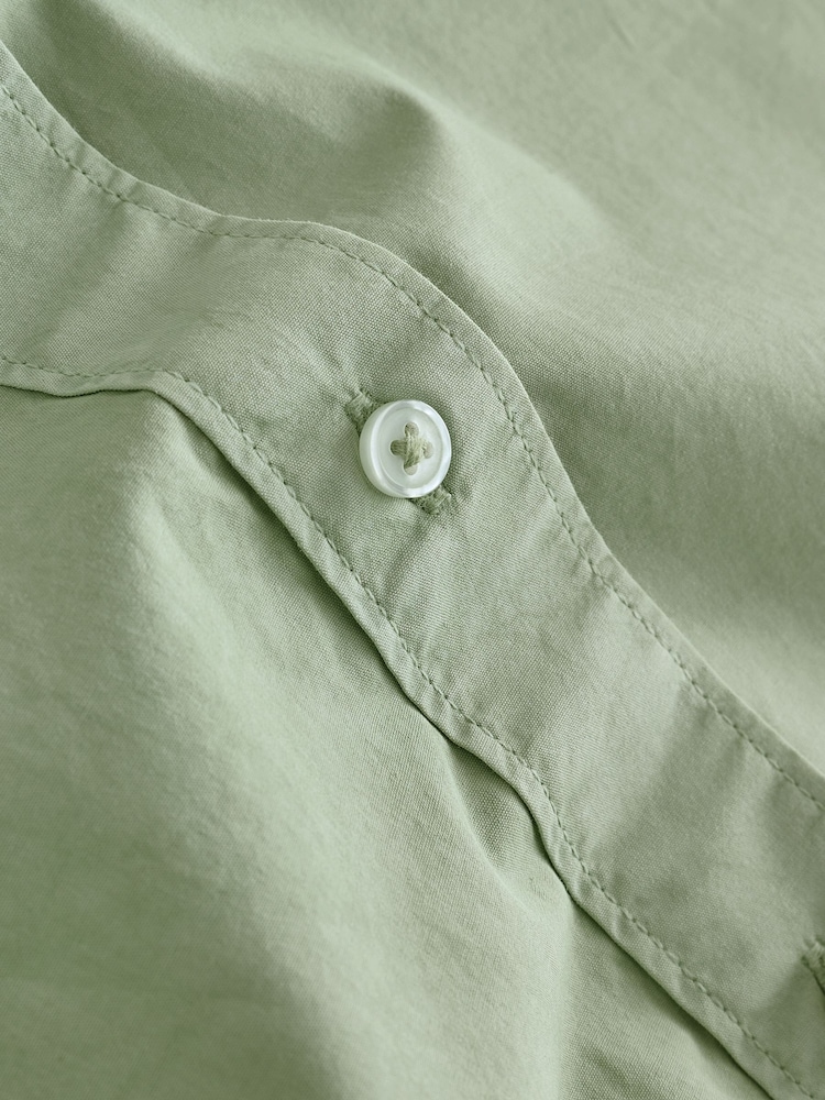 Khaki Green Washed Oversized Shirt - Image 6 of 6