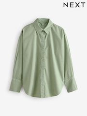 Khaki Green Washed Oversized Shirt - Image 7 of 7