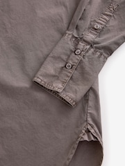 Mink Brown Washed Oversized Shirt - Image 8 of 9