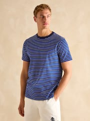Joules Everyday Blue Stripe Crew Neck T-Shirt - Image 1 of 6