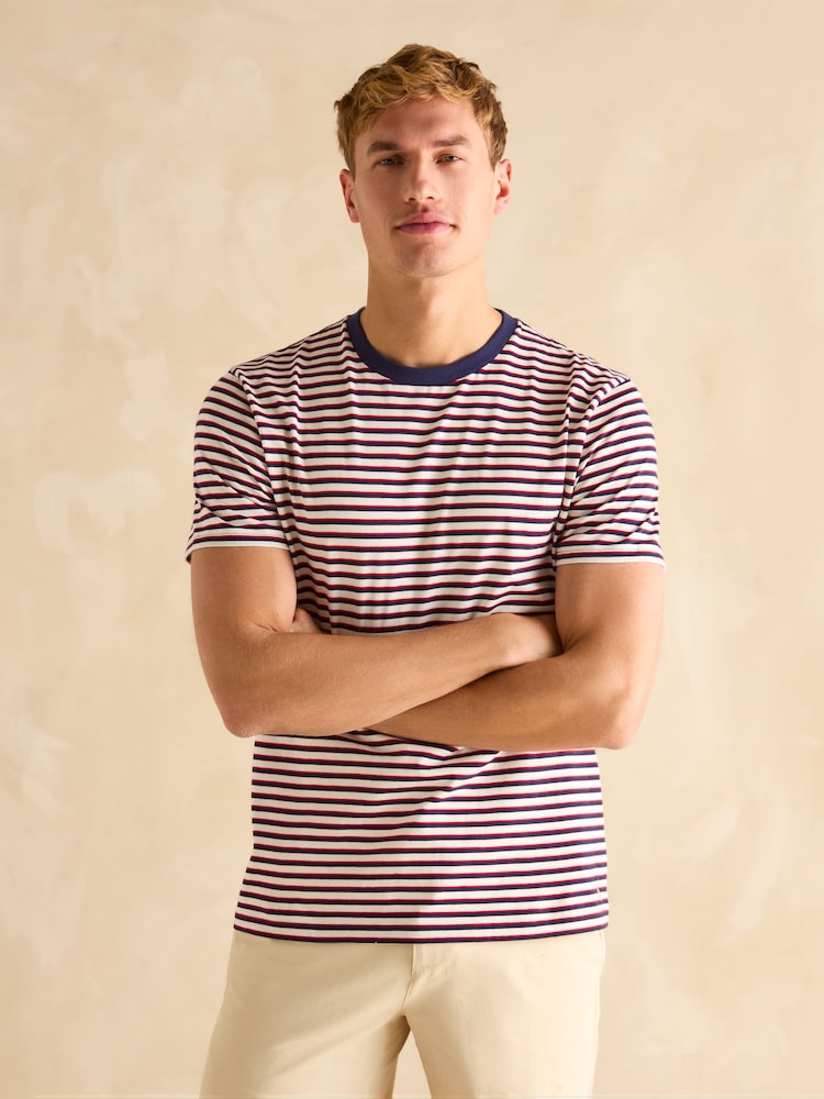 Красный в полоску - Joules Everyday Crew Neck T-Shirt - Image 1 of 5