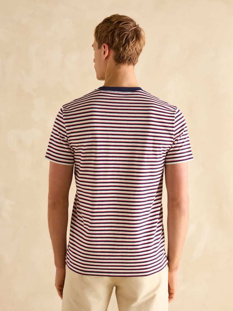 Красный в полоску - Joules Everyday Crew Neck T-Shirt - Image 2 of 5
