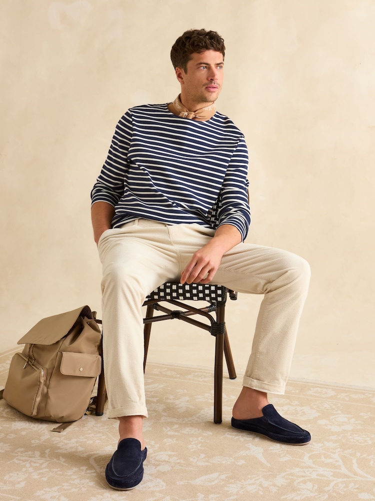 Joules Breton Navy Blue Striped Top - Image 3 of 7