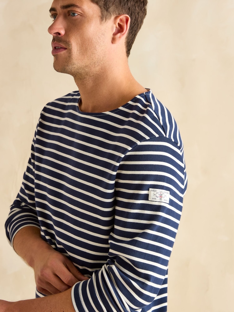 Joules Breton Navy Blue Striped Top - Image 5 of 7