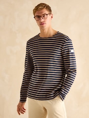 Navy Blue & Brown - Joules Breton Striped Top - صورة 1 من 6