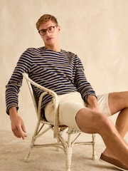 Navy Blue & Brown - Joules Breton Striped Top - صورة 3 من 6