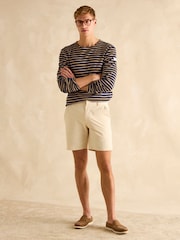 Navy Blue & Brown - Joules Breton Striped Top - صورة 4 من 6