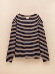Navy Blue & Brown - Joules Breton Striped Top - صورة 6 من 6