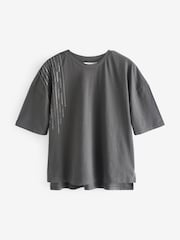 Grey Bead Sequin 100% Cotton T-Shirt - Image 1 of 1