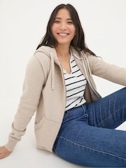 FatFace Amy Oatmeal Zip Through Hoodie - Image 3 of 4