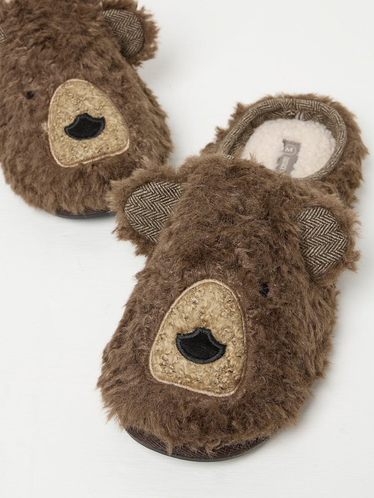 FatFace Brown Grizzly Bear Slippers - Image 1 of 4