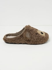FatFace Brown Grizzly Bear Slippers - Image 2 of 4