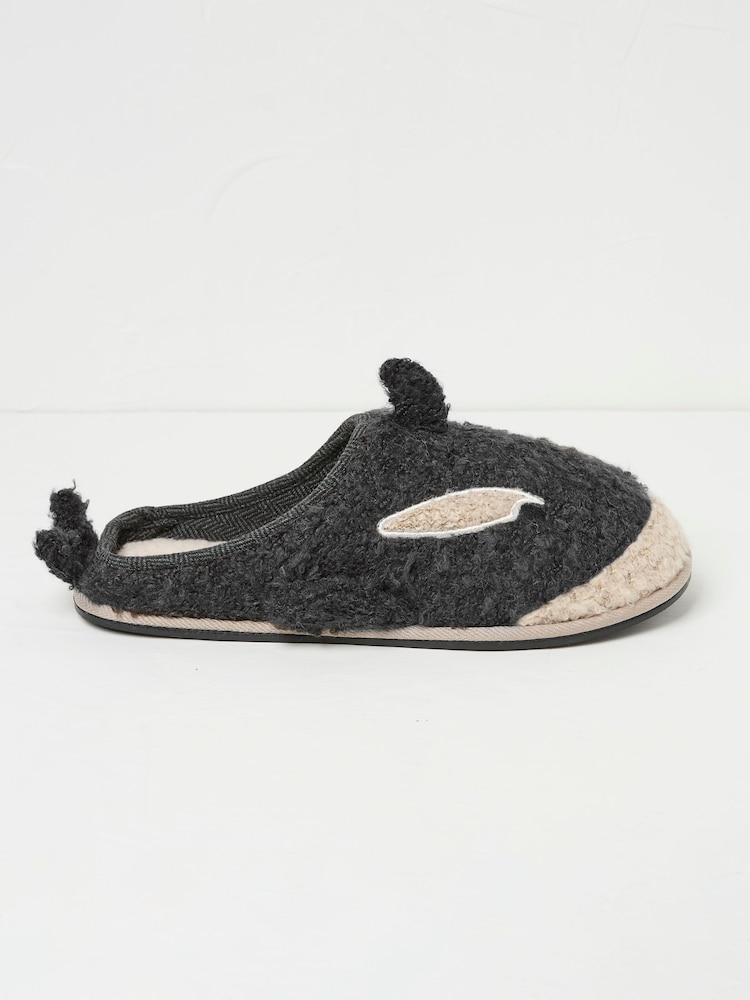 FatFace Kev Grey Killer Whale Slippers - Image 2 of 2