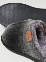 FatFace Harvey Black Check Mule Slippers - Image 2 of 2