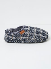 FatFace Arthur Navy Blue Check Mules - Image 1 of 2
