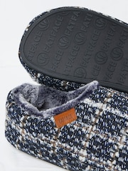 FatFace Arthur Navy Blue Check Mules - Image 2 of 2