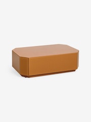 MADE.COM Caramel Brown Anya Glass Storage Coffee Table - Image 4 of 5