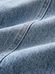 Mittelblau - Naht-Cargo-Jeans mit weitem Bein vorne - Bild 8 von 9