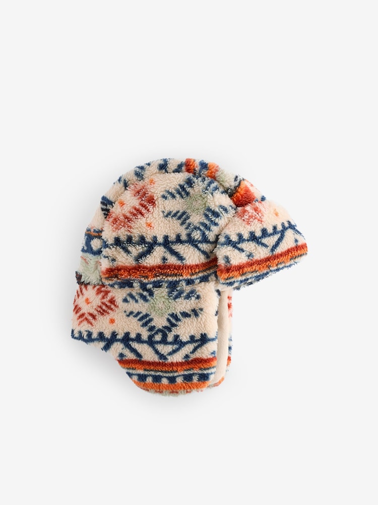 Multi Print Fleece Trapper Hat (3mths-10yrs) - Image 1 of 3
