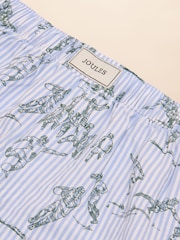 Joules Light Blue Rugby Print Woven Boxers - Image 3 of 3