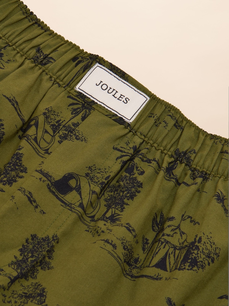 Joules Khaki Green Toile de Jouy Woven Boxers - Image 3 of 3