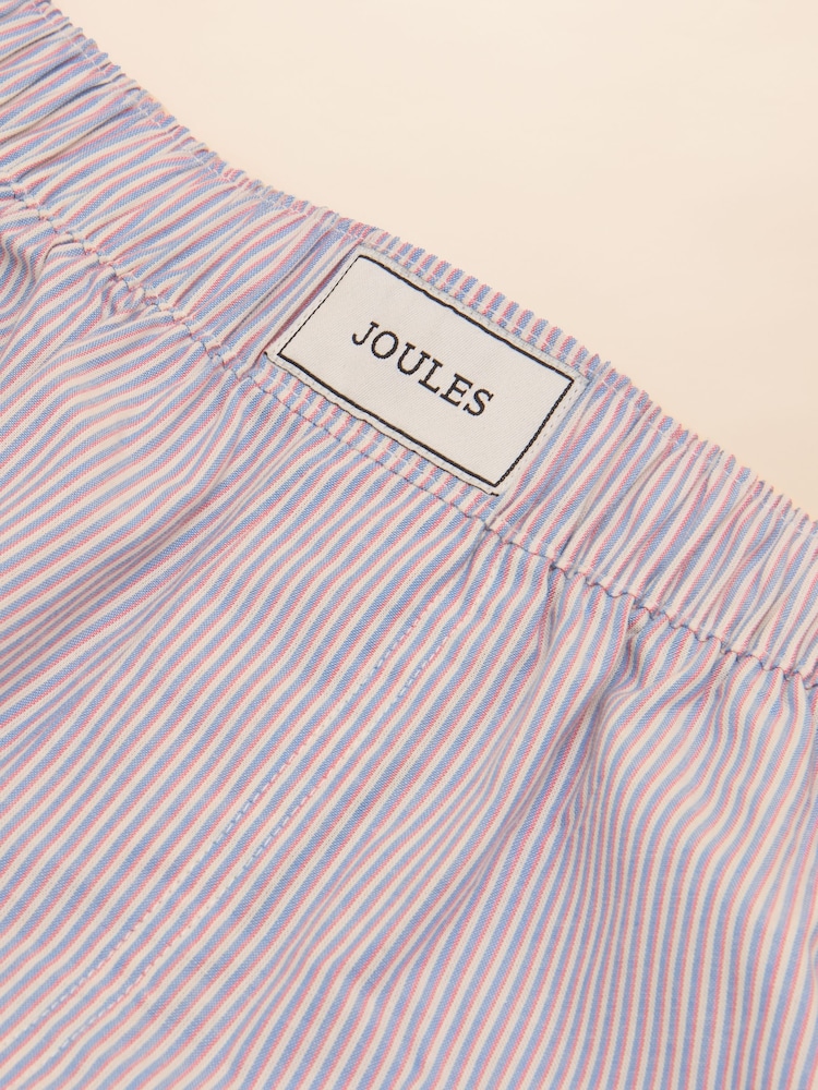 Joules Blue & Pink Stripe Woven Boxers - Image 3 of 3