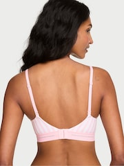 Victoria's Secret Pink Iconic Stripe Lightly Lined Balcony Shine Logo Cotton Bra - Image 2 of 2