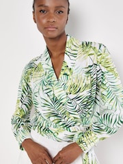 Apricot Cream Soft Twill Tropical Wrap Top - Image 4 of 4