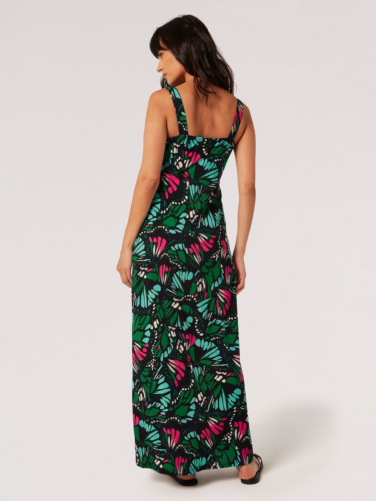 Apricot Blue Colourful Butterfly Wings Maxi Dress - Image 2 of 4
