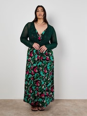 Apricot Blue Colourful Butterfly Wings Maxi Dress - Image 8 of 8