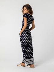 Roman Blue Paisley Border Print Maxi Dress - Image 2 of 4