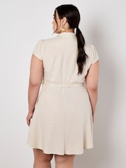 Apricot Natural Open Collar Shirt Mini Dress - Image 6 of 8