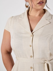 Apricot Natural Open Collar Shirt Mini Dress - Image 8 of 8