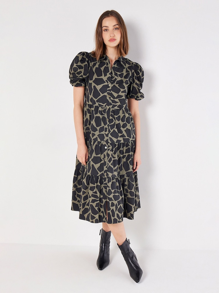 Apricot Green Pebble Tiered Dress - Image 1 of 4 Apricot Green Pebble Tiered Dress - Image 1 of 4