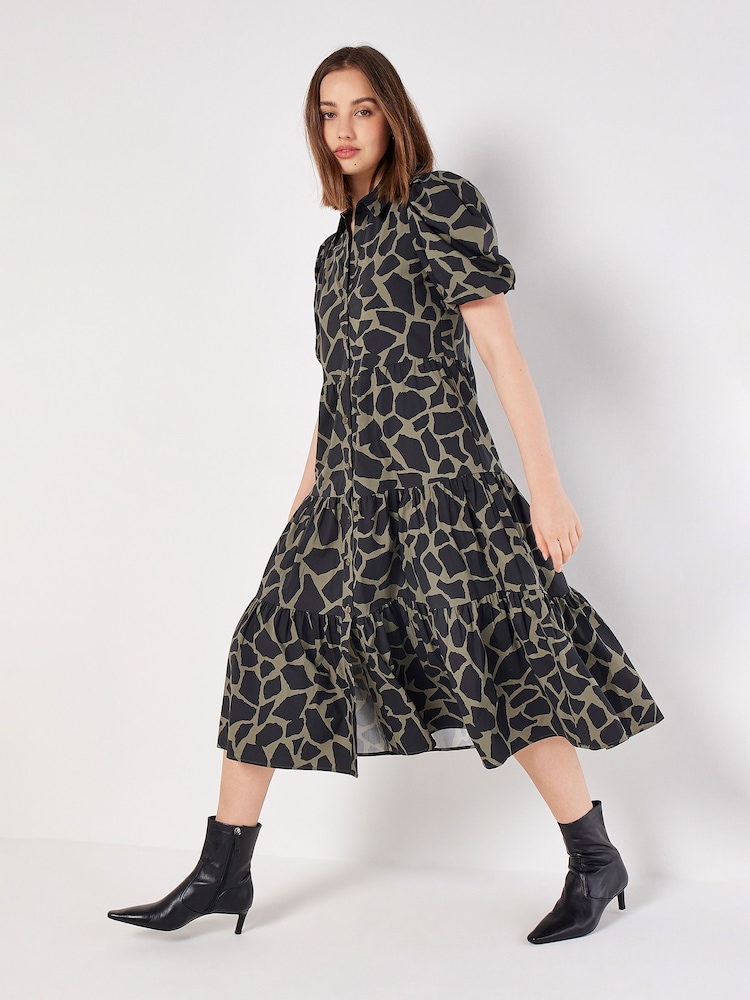 Apricot Green Pebble Tiered Dress - Image 2 of 4 Apricot Green Pebble Tiered Dress - Image 2 of 4