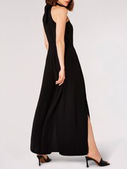 Apricot Black Halter Neck Split Leg Jumpsuit - Image 4 of 4