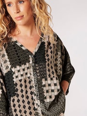 Apricot Green Oversize Tribal Shirt - Image 3 of 4