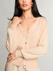 Camel - Lipsy Pleten V-izrez; z V-izrezom Waisted Button pletena jopa - Slika 2 iz 5