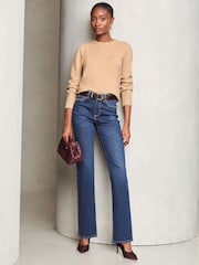Lipsy Beige Knitted Wool Blend Scalloped Neck Jumper - Image 3 of 4