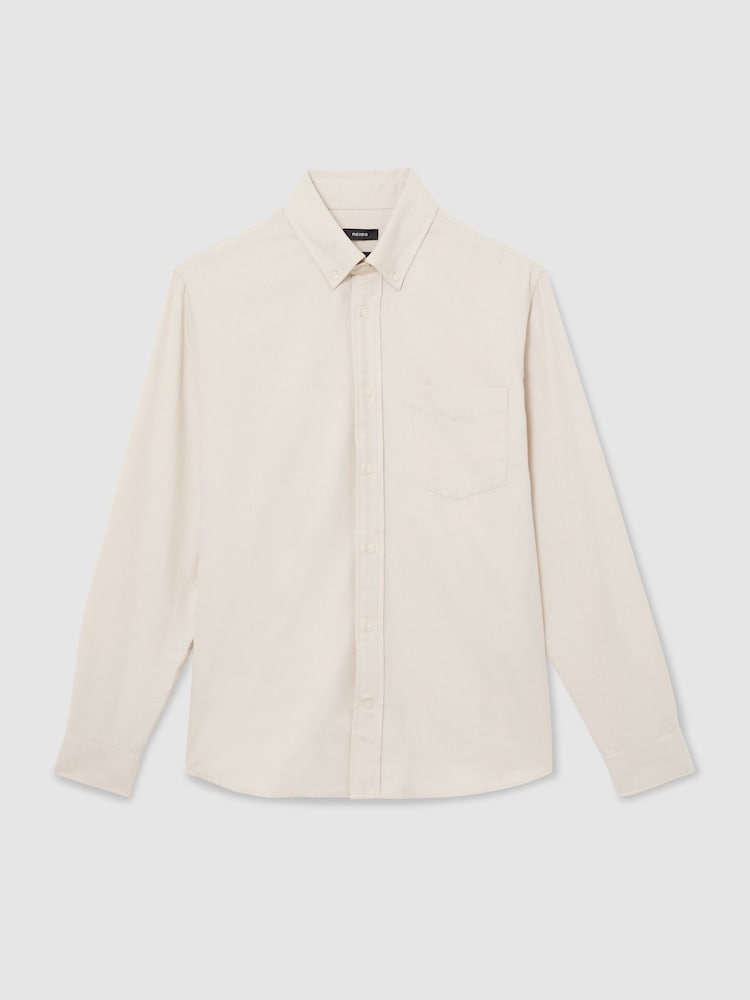 Off White - Рубашки классического крой из хлопковом фланели на пуговицах Reiss Hunt - Изображение 2 6