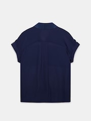 Mint Velvet Blue Navy Short Sleeve Shirt - Image 3 of 3